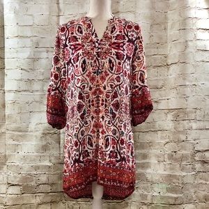Collective Concepts Boho Dress 3/4 Sleeve Small